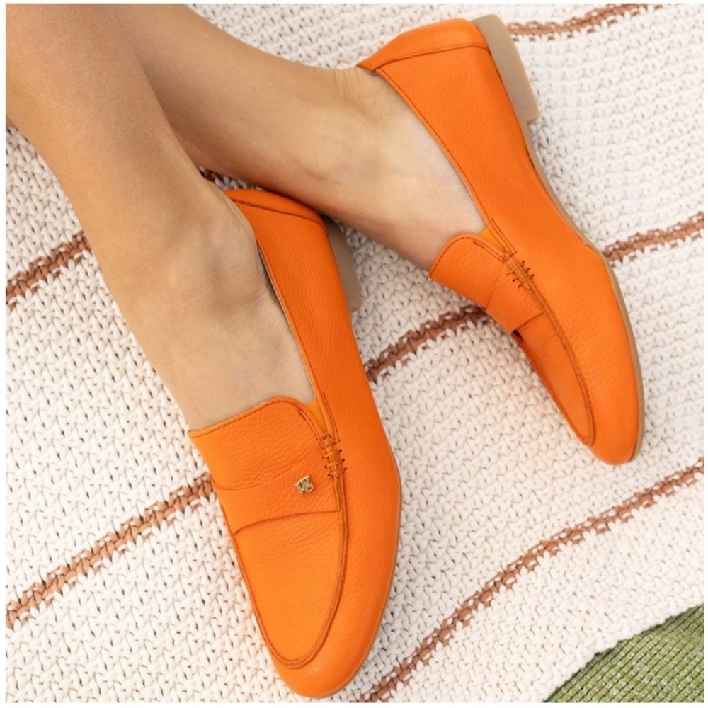 Paul‎ Green Taylor Flat Orange Papaya Pebbled Leather US 6 (UK 3.5)